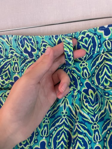 Faded Glory Shorts 6 aquamarin limettenblau Baumwolle Art Deco Reißverschluss Fronttaschen Bündchen - Bild 4 von 11