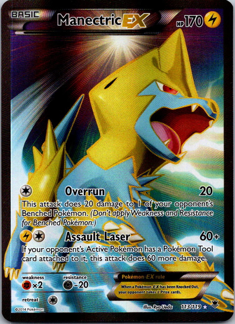 Manectric EX - 113/119 - Pokemon Phantom Forces XY Full Art Ultra Rare Card NM