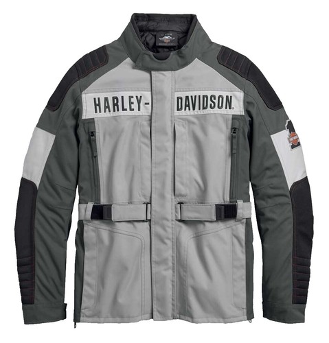Harley Davidson HD Women's Gray Perforated Leather Jacket Hideaway