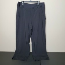 LANDS END Active Pant Womens Black Yoga Travel Leisure Sz 14/16 Pull On Solid