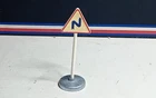 DINKY TOYS OLD DANGEROUS DOUBLE TURN SIGN THE REAL NO COPY bf