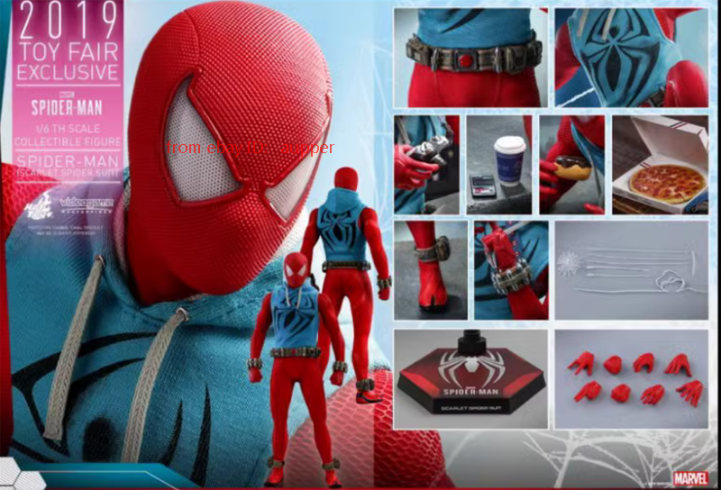 Hot HT Vgm34 1/6 Spider-Man Scarlet Spider Suit Action Figure In