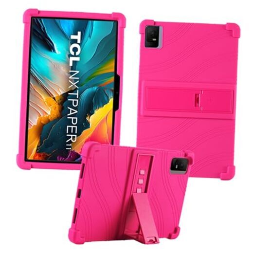 Case for TCL NXTPAPER 11 Tablet, Kids Friendly Soft Silicone Adjustable Rose