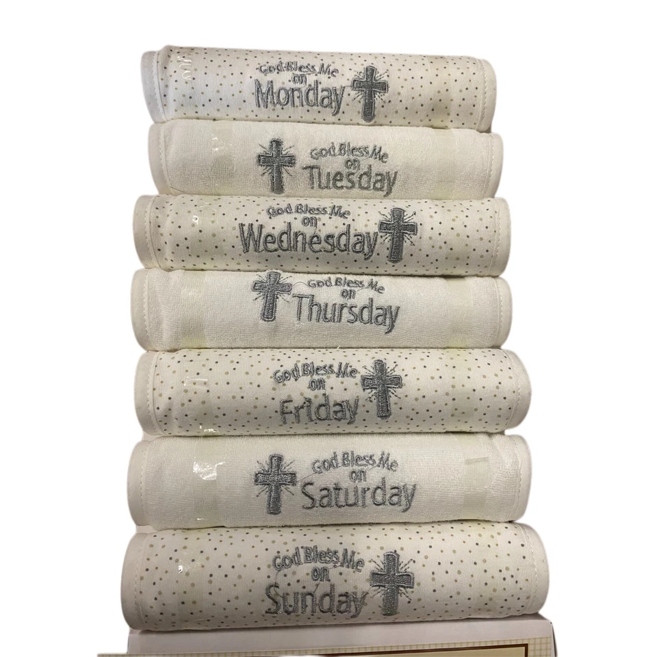 Stephan Baby Child of God 灵感婴儿围兜,7 天围兜套装 - 全新带标签 — 第 3/4 张图片