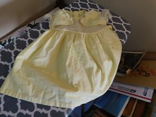 Mary Jane Toddler Dress Vintage Tieback Two Layer Sheer Bodice Waffle Fabric