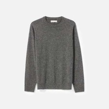 EVERLANE The Cashmere Crew Sweater DARK GRAY DONEGAL size XS M