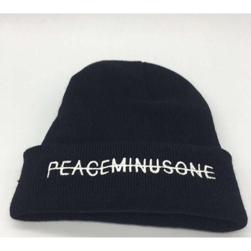 FXXK IT Peaceminusone Knit Hat Beanie Hat Unisex Black Kpop FXXK IT Peaceminusone Knit Hat Beanie Hat Unisex Black Kpop