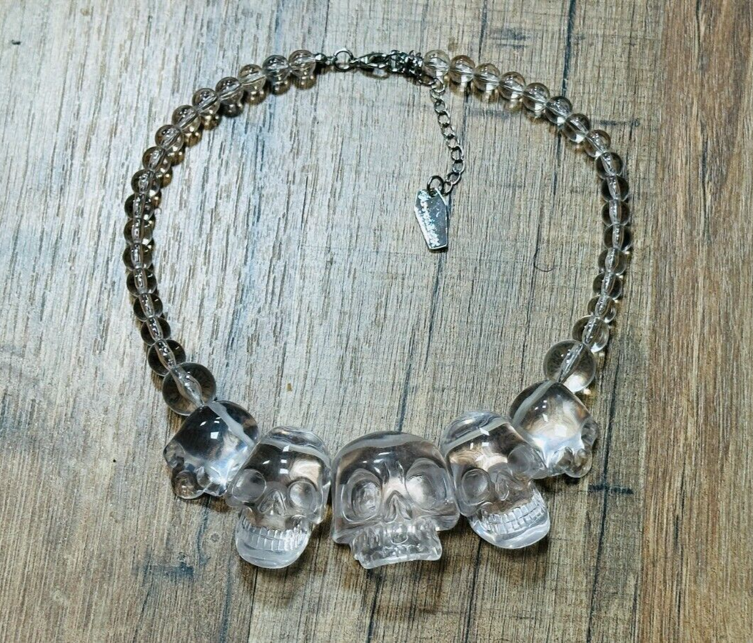 Clear Skull Necklace Crystal kreepsville 666 Skull Collection