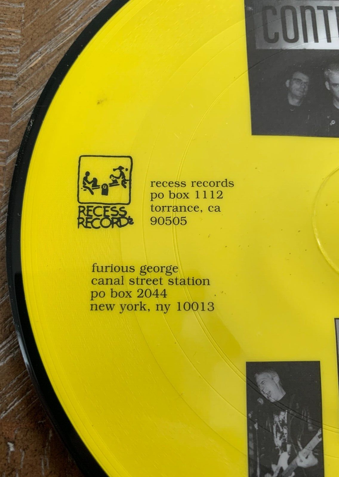 Rare 1997 Furious Punk Rock Band 7" Live From The Continental