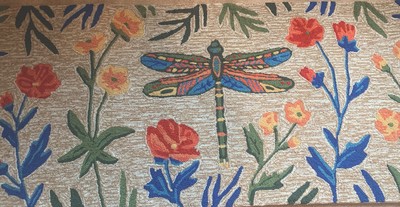 Frontgate Area Rug Door Mat Dragonfly Floral Multi 2 By 5 Pre-Owned