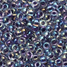 Miyuki Round Seed Beads, Size 8/0, Amethyst Lined Crystal AB, 22 Gram Tube