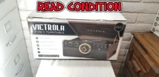 READ CONDITION Victrola VTA-370B 7-in-1 Bluetooth Record Player CD Cassette Home