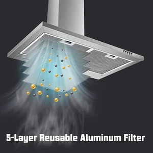 30in 450CFM Mont mural Range Hotte Vent Cuisine 3-Speed Éventail de cuisson en acier inoxydable