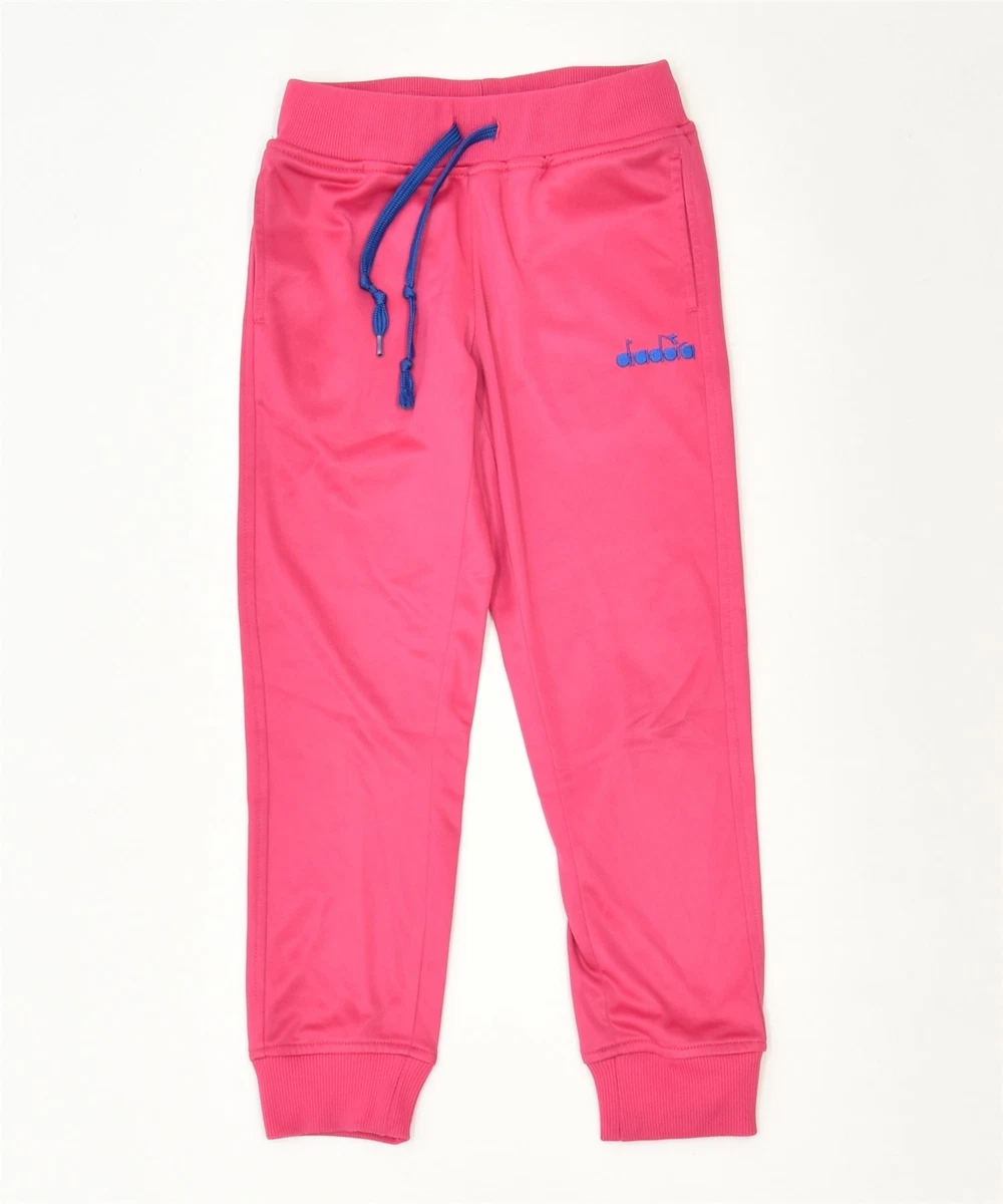 DIADORA Girls Tracksuit Trousers Joggers 5 6 Years Small Pink