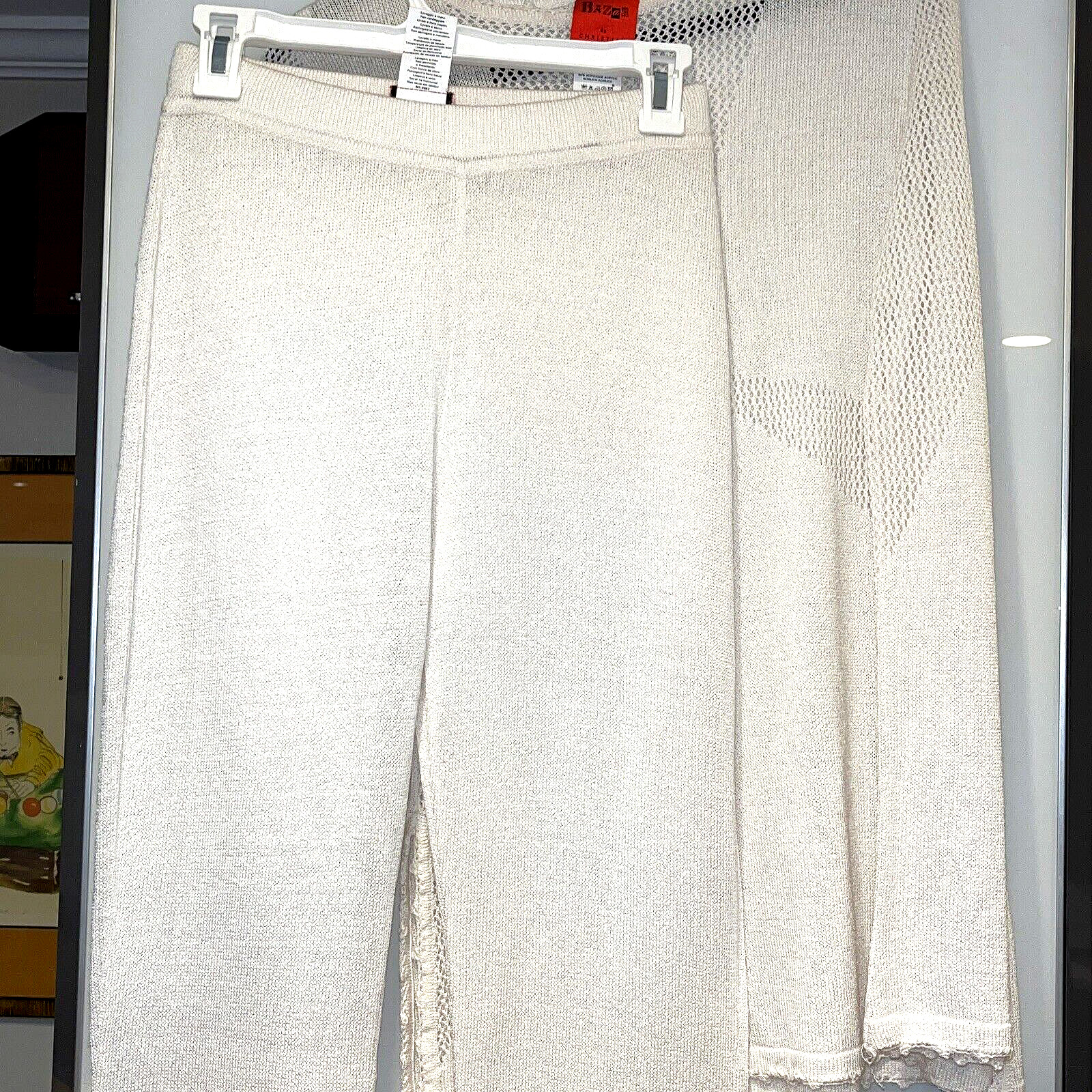 Beautiful Bazar de Christian Lacroix Women's Cream Knit Crochet Pants Set $1,850