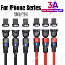 3 PACK Magnetic Phone Charger Fast Charging Cable For Micro USB/Type C/ iPhone