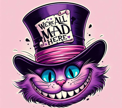 We're All Mad Sublimation Print for 20oz Tumbler, Heat Transfer, Ready To Press