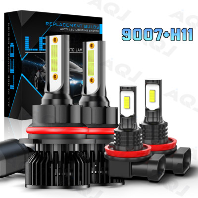 For Nissan Juke 2011-2013 2014 4X LED Headlight Hi/Lo Beam + Fog Light Bulbs