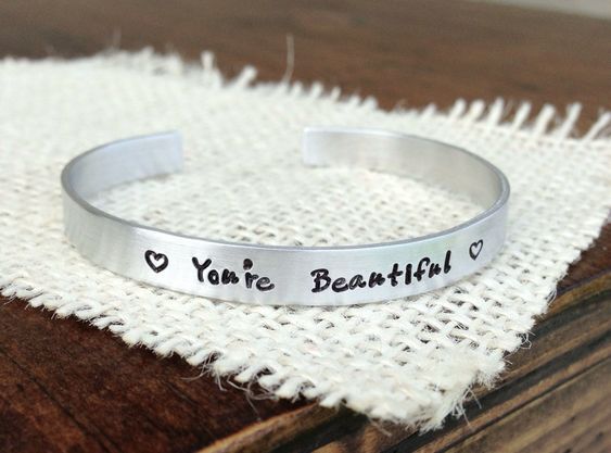 925 Plata Maciza de Ley Personalizar You'Re Hermoso Pulsera/Pulsera Joyería