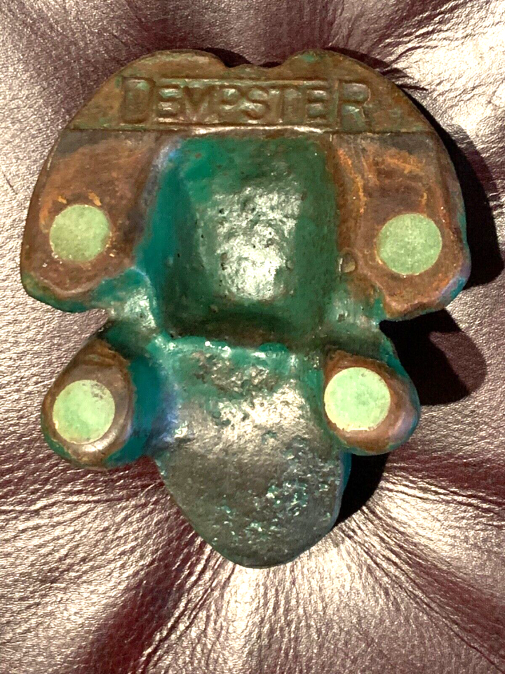 Vintage DEMPSTER Windmill Advertising Frog Large Cast Iron Door Stop