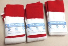 Set of 3 Creata Womens Acrylic Orlon Nylon Socks Knee-highs Red White Striped