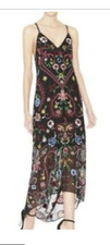Alice + Olivia Jamison Beaded Embroidered Y-Back Midi Dress Sz S