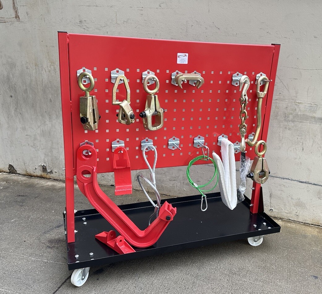 Hanging Peg Metal Board Portable Rack Cart For Auto Body Frame Pulling