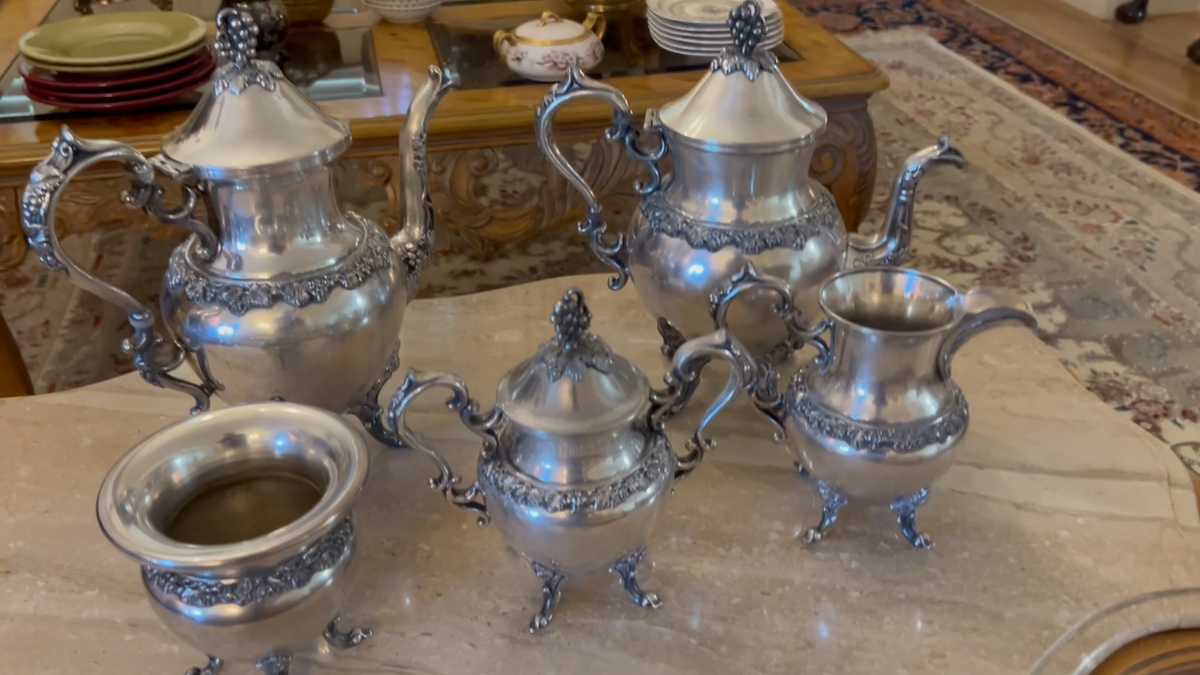 Rare Antique Crown Silver Plate Victorian Tea Coffee Set of
