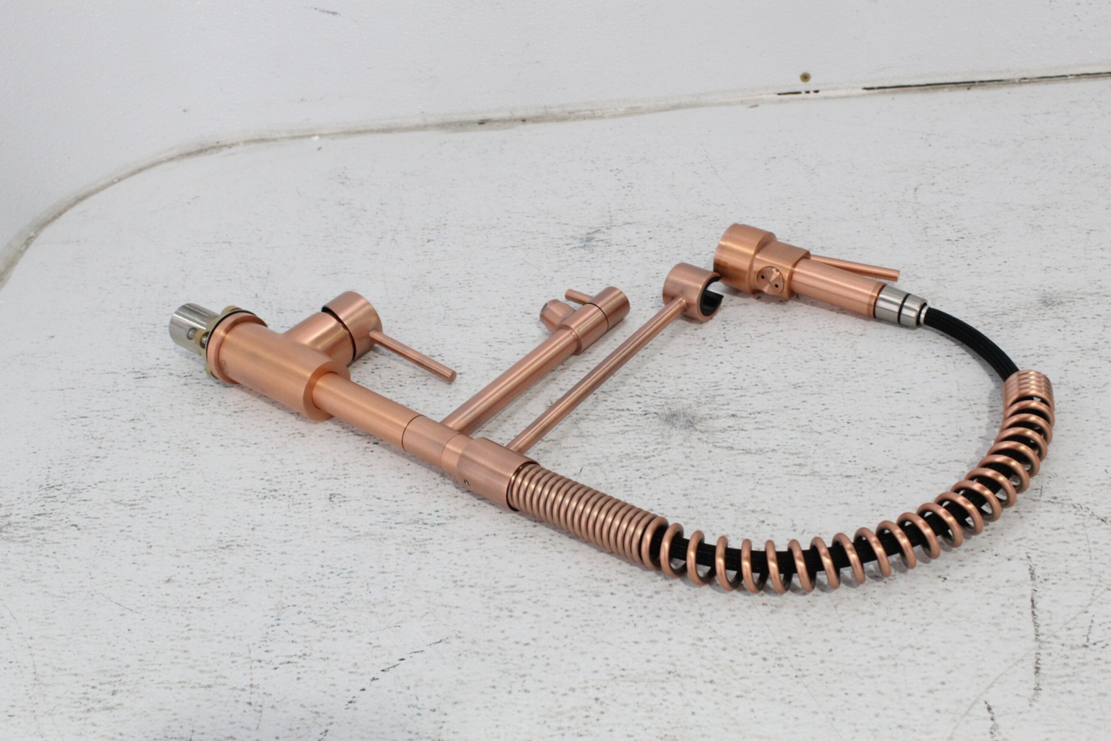 Avola Classical Kitchen Faucet Single Handle Copper Finish w Pull Down