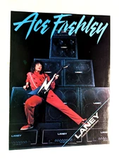 ACE FREHLEY / KISS / FREHLEY'S COMET / 1986 LANEY GUITAR AMPS MAGAZINE PRINT AD