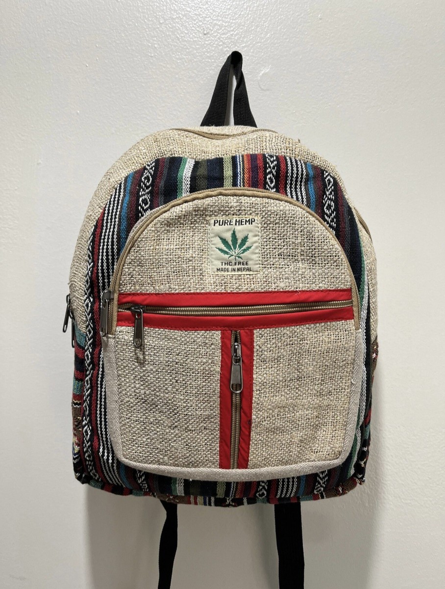 5457 Casual hemp Backpack Bohemian Style Hand-woven lightweight school 5a195bf9-1ffc-45a2-bbed-  main image 4