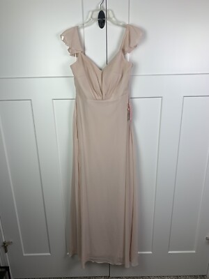 NWT Birdy Grey SMALL KAE DRESS CHIFFON PALE BLUSH Bridesmaid Wedding