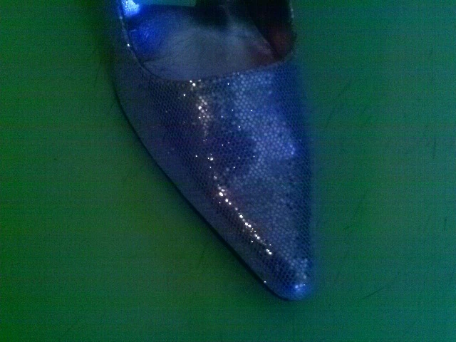 Salto alto rosa glitter coxo bomba biqueira pontiaguda retrô tamanho 9 M salto agulha  - Imagem 2 de 3