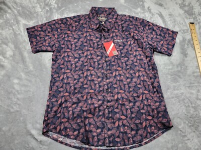 NEW Kickers Abstract Geometric Pattern Men's Short Sleeve Shirt Medium Stretch