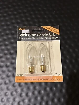 2 Darice Welcome Candle Bulbs 3 Volt Battery Operated Lamps Only