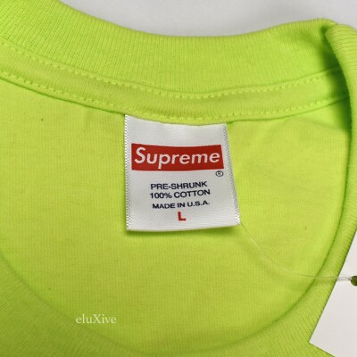 DS Supreme SS19 Keyboard Logo T-Shirt Tee Neon Lime Green Men's L