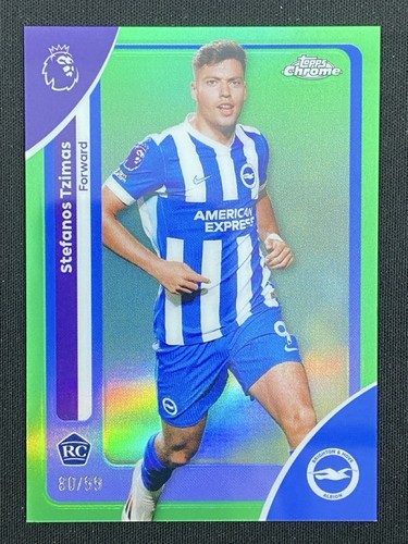 Stefanos Tzimas 2025-26 Topps Chrome Premier League Green Base RC /99 #42