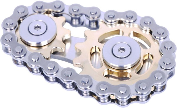 Fidget Spinner Linkage Bike Chain Design Metall Edelstahl Gold Spielzeug-image