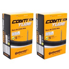 Image of 2x Continental Race 28 700c X 25-32c Inner Tube Presta 60mm Cycle Valve - Wide