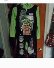 Boys' Star Wars Grogu Baby Yoda Hooded Fleece Pajama Sleeper Size 12
