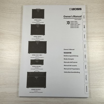Boss Katana Guitar Amplifier Owners Manual 50 Mk II 100 Mk II Katana Head Mk II