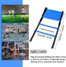 Agility Ladder Speed Training Equipment Set-20Ft Agility Ladder 4 Adjustable