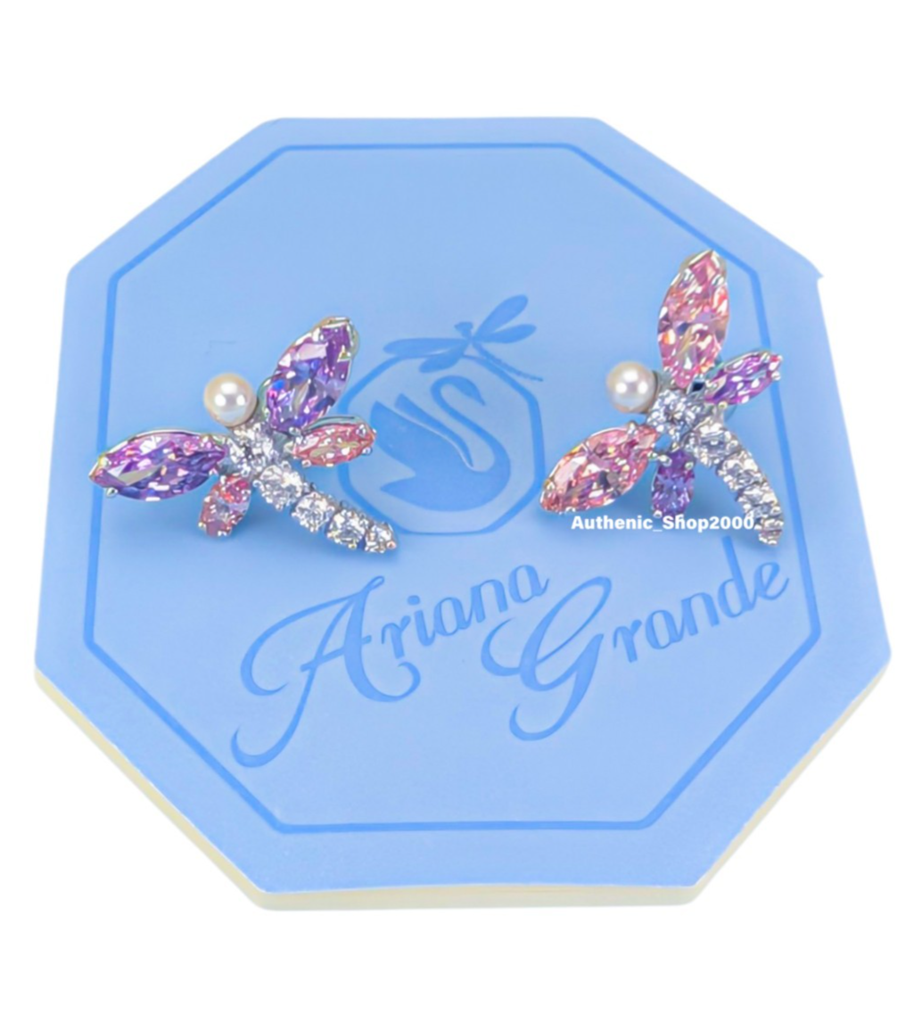 New 100% Authentic Ariana Grande x Swarovski Dragonfly stud