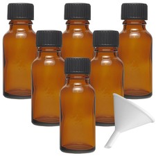 6 Tropfflaschen 20 ml braun BPA frei kleine Glasflaschen Apothekerflaschen leer