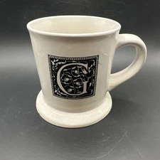 Coffee Mug Cup Letter G Monogram Collection Home Essential Black on White