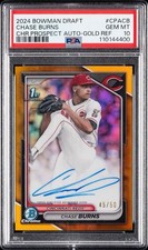 2024 Bowman Draft Chase Burns Gold Auto /50 Bowman 1st PSA 10 Reds