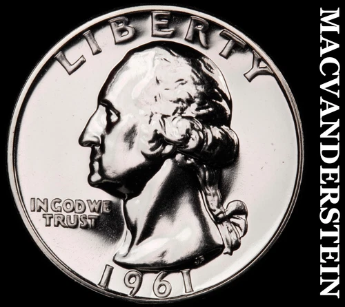 1961 Silver Washington Quarter - Choice Gem Proof  Lustrous  No Reserve  #G9425