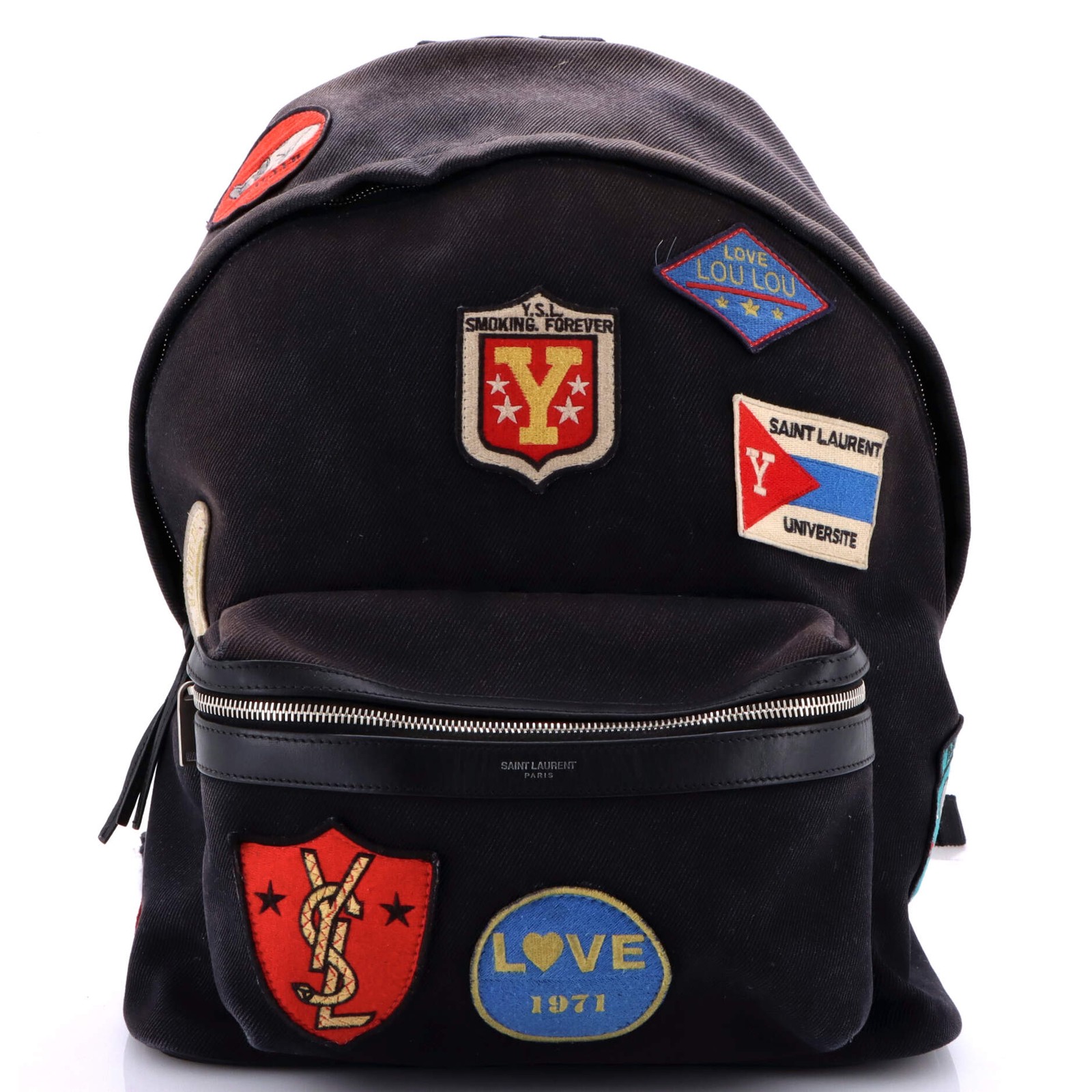 Saint Laurent City Backpack Patch Embellished Can… - image 1