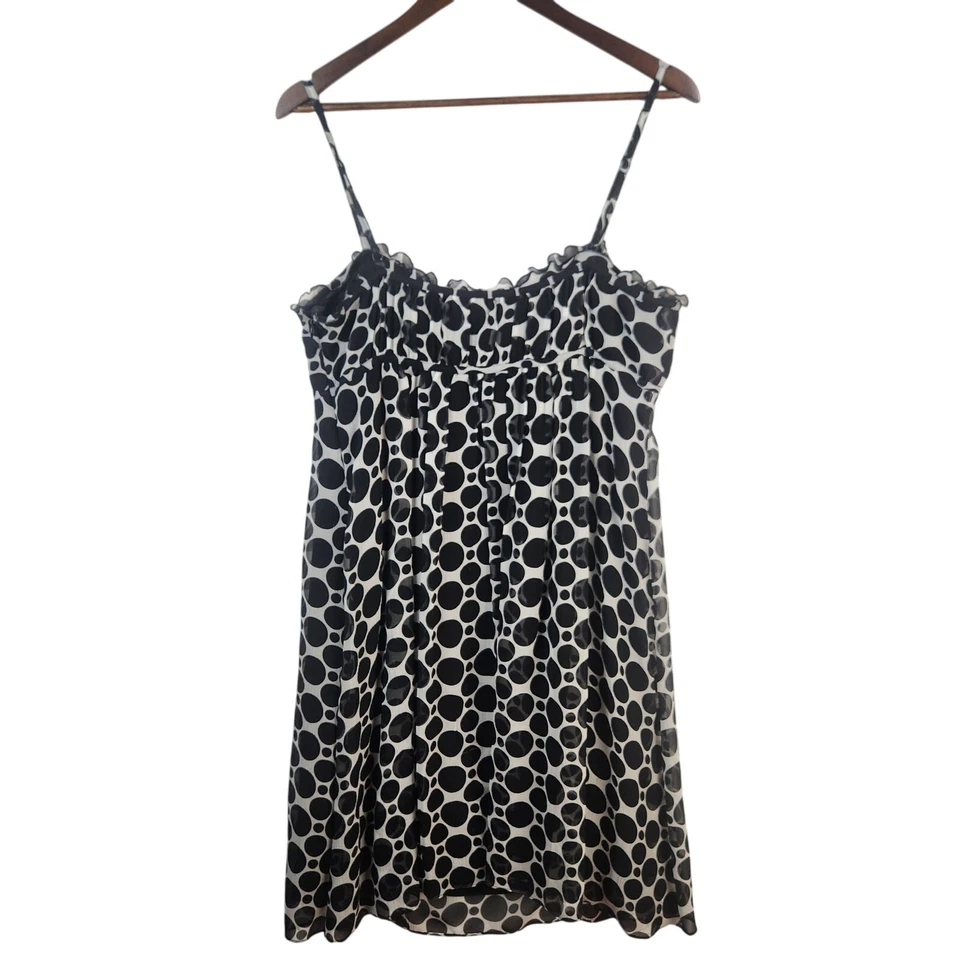 Vestido Milkmaid INC International Concepts 100% seda forrado bolinhas tamanho 12  - Imagem 2 de 4