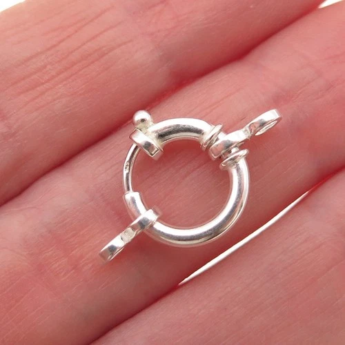 Old Stock 925 Sterling Silver Vintage Bracelet / Necklace Spring Ring Lock Clasp